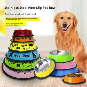 Ciotole per cani all'ingrosso in acciaio inossidabile Anti-goccia e Anti-scivolo per l'alimentazione degli animali domestici ciotole grandi ciotole - Product Image 1