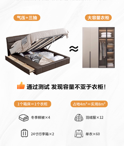 Cama de lujo de gran tamaño con compartimento de almacenamiento, antiaceite y antiagrietamiento, se puede desinfectar con alcohol - Product Image 5