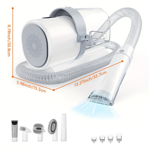 5-Trong-1 Con Chó Chải Chuốt Chân Không Kit Mạnh Mẽ Pet Tóc Loại Bỏ Chuyên Nghiệp Cắt <span class=keywords><strong>6</strong></span> Hướng Dẫn Lược Vật Nuôi Chải Chuốt Công Cụ Cho Chó Mèo - Product Image 2