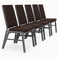 Chaise de conférence robuste à structure en fer empilable avec éponge haute densité pour salle de réunion, chaise de banquet