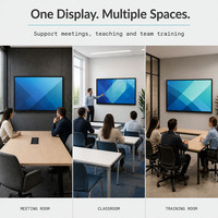 Tableau blanc interactif numérique intelligent 4K UHD personnalisé de 55 pouces avec écran tactile plat pour les réunions de conférence et l'éducation