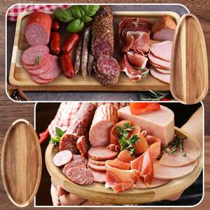 Assiettes en bois d'acacia, plateau <span class=keywords><strong>de</strong></span> service en bois, <span class=keywords><strong>assiette</strong></span> <span class=keywords><strong>de</strong></span> dîner <span class=keywords><strong>de</strong></span> Noël et plateaux, planche à charcuterie pour fromage, fruits, biscuits, desserts - Product Image 5