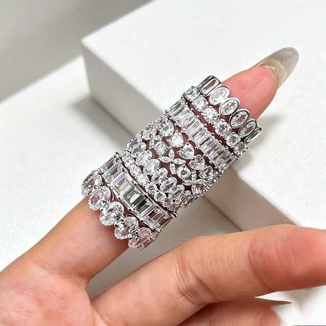 Wholesale 925 Sterling Silver Zircon Engagement Rings Joyeria De Plata 925 Custom Jewelry
