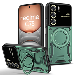 Премиум защитный Магнитный чехол для Realme C75 4G-Многофункциональная подставка с поворотом на 360 °, Противоударная защита от царапин - Product Image 4