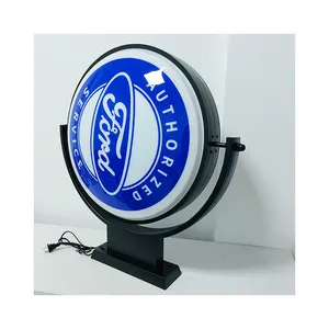 Indoor And Outdoor waterproof Rotating advertising led light box double side Acrylic Circle Light Box