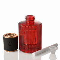 Bouteille diffuseur de parfum vide 120 ml pour huiles essentielles, à rayures verticales, en verre, pour grille d'aération de voiture, pour aromathérapie, écologique