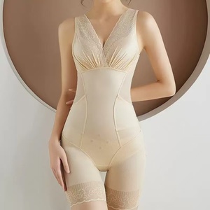 Women's Plus Size Slimming Spandex/Cotton Breathable Shapewear <b>Bodysuit</b> Tummy Control Dress/Shorts/Leggings/Pants Styles Hole - Product Image 4