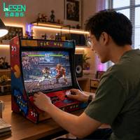 Máquina de Juegos Arcade Retro de Mesa con Pantalla LCD HD de 22 Pulgadas, Operada con Monedas, para 2 Jugadores, Juego de Lucha