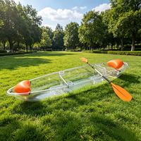 Kayak transparent en plastique PC pour 2 personnes, double siège, canoë transparent pour lac et océan