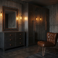 Meubles de chambre d'hôtel minimalistes, directement de l'usine, ensemble de meubles de chambre d'hôtel/appartement en bois, projet 5 étoiles