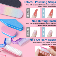 Kit Profesional de Manicura y Pedicura ZHI JIA, Juego Completo de Herramientas para el Cuidado de las Uñas, Lima de Uñas de Plástico, Pulidor, Empujador de Cutículas, Removedor de Callosidades