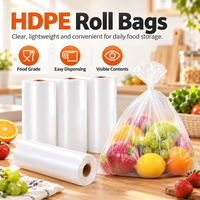 Sacs en plastique transparent HDPE pour légumes avec logo personnalisé, sur rouleau, pour présentation en supermarché