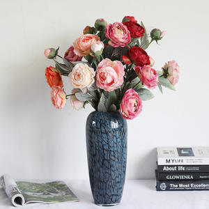 Bouquet de fleurs de pivoine artificielles en soie, haute simulation, style vintage, pour la décoration de la maison et des mariages - Product Image 4