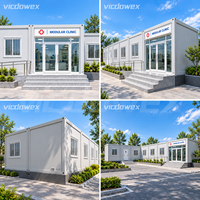 Maison conteneur préfabriquée en kit, design contemporain, garantie 1 an, pour cliniques médicales modulaires et bureaux