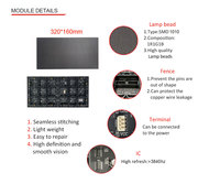 Écran LED intérieur Full HD P1.25, écran LED Vedieo Gloshine, module pliable pour la publicité