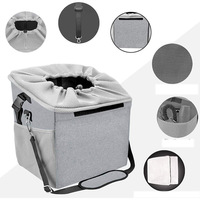 Panier de vélo pour chien en nylon réglable avec fermeture à boucle, sac à dos de voyage portable imperméable pour petits animaux, porte-animaux pour vélo
