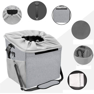 Verstellbarer Nylon-Hundekorb für Fahrräder mit Gürtelschloss, Wasserdichter Tragbarer Reiserucksack für Kleine Haustiere, Fahrrad-Haustierträger - Product Image 2