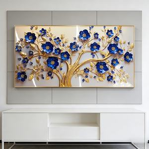 Cuadros Decorativos Personalizados de Fábrica para Sala de Estar, Impresiones HD Modernas para Comedor, Arte Mural LED con Flores, Pintura en Porcelana de Cristal - Product Image 1