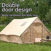 Tente de glamping gonflable de luxe commerciale 12 places ㎡   Tente d'hébergement extérieure pour complexe hôtelier, deux chambres, maison de camping imperméable