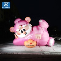 Modèle gonflable géant rose du Dieu de la Richesse, décoration publicitaire extérieure pour le Nouvel An chinois