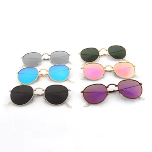 2022 Hot pieghevole occhiali da sole specchio UV400 Classic Pilots Vintage Outdoor Eyewear Color Frame colorati occhiali da sole riflettenti