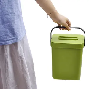 3L PP Hängende Küche Mülleimer Müll Organizer Lagerung für Desktop-Müll container Behälter Grüner Kunststoff Mülleimer
