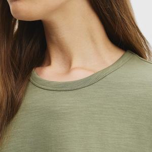 T-shirt à manches courtes col rond respirant et compressé pour femme, 100% coton, couleur unie, styles variés disponibles - Product Image 4