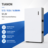 Batterie murale intelligente compatible 5kWh 10kWh 16kWh avec BMS, prise en charge du réseau hybride, LiFePO4 CAN pour la plupart des onduleurs courants et les systèmes ESS domestiques