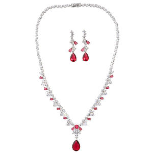 HIBRIDE Set perhiasan pernyataan desain sederhana untuk wanita pernikahan penuh AAA kubik Zircon Dubai Set perhiasan pengantin pesta hadiah N-1231 - Product Image 5