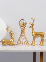 Sculpture de cerf personnalisée en résine peinte, style nordique moderne et luxueux, écologique, art populaire, décoration intérieure, cadeau de pendaison de crémaillère, objet de collection