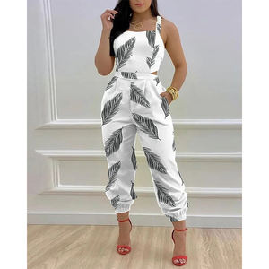 Nouvelle <span class=keywords><strong>combinaison</strong></span> d'été de haute qualité pour femme, à bretelles, dos nu, imprimé nœud, taille haute - Product Image 3