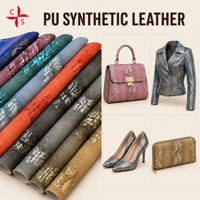 Cuir synthétique PU de haute qualité de 0,9 mm avec estampage doré effet serpent pour sacs à main, chaussures, vêtements, vestes