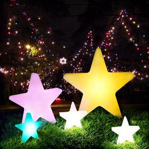 <span class=keywords><strong>Lampada</strong></span> da Terra a Stella 3D a Cinque Punte in Silicone con Telecomando, 16 Colori RGB Dimmerabili, Impermeabile, per Soggiorno - Product Image 2