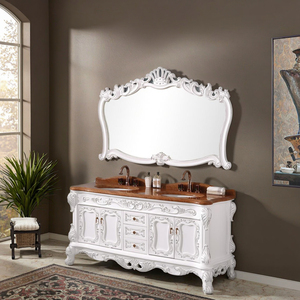 Phong Cách Châu Âu Rắn Gỗ Phòng Tắm Thiết Lập Lưu Trữ Lớn Tủ Với Gốm Countertop Tắm Gương vanities Cho Đồ Trong Nhà Tắm - Product Image 4