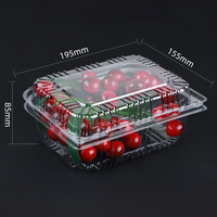 Boîte d'emballage alimentaire en PET transparent de qualité supérieure, écologique, pour fruits, 100g-1500g, prix de gros abordable