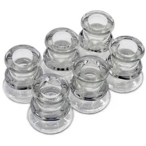 6 Cm Transparent Glass Taper Candle Holders