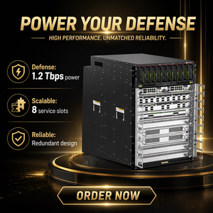 Système anti-DDoS HiSecEngine AntiDDoS12008, 1,2 Tbps, 8 emplacements de services, 2 MPU, châssis 15,8U, neuf et original - Product Image 5