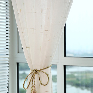 Cortinas transparentes de lino blanco francés <span class=keywords><strong>Amazon</strong></span> Comercio exterior transfronterizo Personalización de productos terminados transparentes - Product Image 3