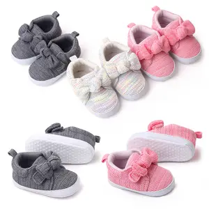 Duoyingbao Baskets tricotées à la mode pour bébé Chaussures basses sans lacet pour petit bébé fille Dernier design Chaussures pour bébé Chaussures décontractées