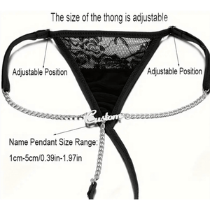 Nouveauté 2024 Chaîne de Corps Sexy Personnalisée Acier Inoxydable Or Lettre Nom Femme Multicolore Dentelle Bikini <span class=keywords><strong>String</strong></span> <span class=keywords><strong>Bijoux</strong></span> de Plage - Product Image 5