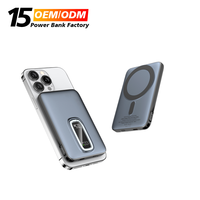 Nouvelle banque de puissance rapide magnétique PD 22.5W 5000mAh 15W affichage à LED de charge sans fil et support numérique banque de puissance 5000mAh