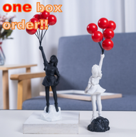 Statue de Fille aux Ballons Volants en Résine Moderne, Faite à la Main et Peinte à la Main, Fournitures Artistiques, Sculptures pour Décoration Intérieure, Figurines Artisanales, Ornement