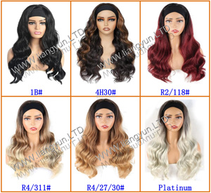 Perruque Bandeau <span class=keywords><strong>Cheveux</strong></span> Glacés de 26 Pouces, Fibre Synthétique Résistante à la Chaleur, Sans Colle, Ondulée Corporelle Longue et Bouclée, Noire et Brune, pour Femmes - Product Image 6