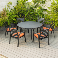 Ensemble de salle à manger d'extérieur en fonte d'aluminium Table et chaises de jardin en métal Mobilier élégant pour votre terrasse