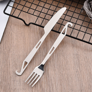 <span class=keywords><strong>Set</strong></span> di posate da campeggio e picnic in acciaio inossidabile 304 per uso alimentare, 3 pezzi, con apribottiglie e cucchiaio - Product Image 5
