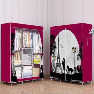 Armoire amovible autoportante économique pour chambre à coucher, style japonais, avec système de rangement rotatif simple et accessoires pratiques, étagères incluses - Product Image 6