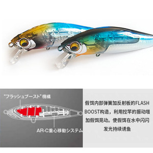 Leurre dur coulant Alpha OEM/ODM Flash Boost Minnow Arc Gravity Shift en plastique ABS avec yeux 3D pour la pêche au bar - Product Image 3