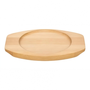 Padella in ghisa con base in legno, piastra rotonda per fajitas, pentola per cottura e frittura - Product Image 4