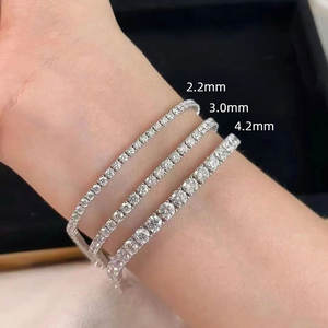 Disesuaikan 14K potongan bulat 2mm-3mm Lab tumbuh berlian Tenis gelang 18K emas padat IGI bersertifikat DEF VS pernikahan pengantin perhiasan - Product Image 3