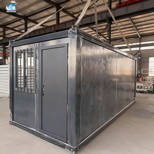บ้านคอนเทนเนอร์โครงสร้างเหล็กสำเร็จรูปแบบพกพา บ้านคอนเทนเนอร์โลหะสำเร็จรูปแบบพับได้สำหรับขนส่ง - Product Image 1